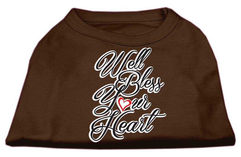 Well Bless Your Heart Screen Print Dog Shirt Brown Lg Default Title