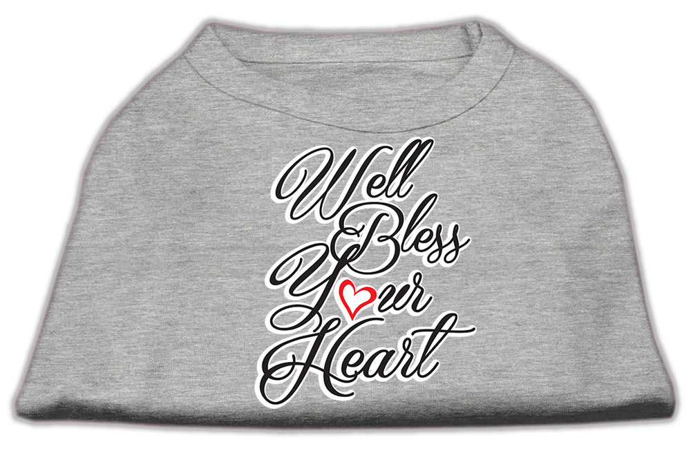 Well Bless Your Heart Screen Print Dog Shirt Grey Sm Default Title