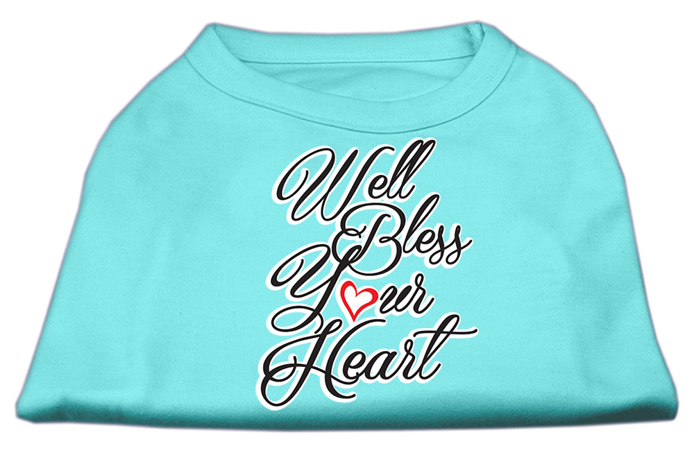 Well Bless Your Heart Screen Print Dog Shirt Aqua Xs Default Title