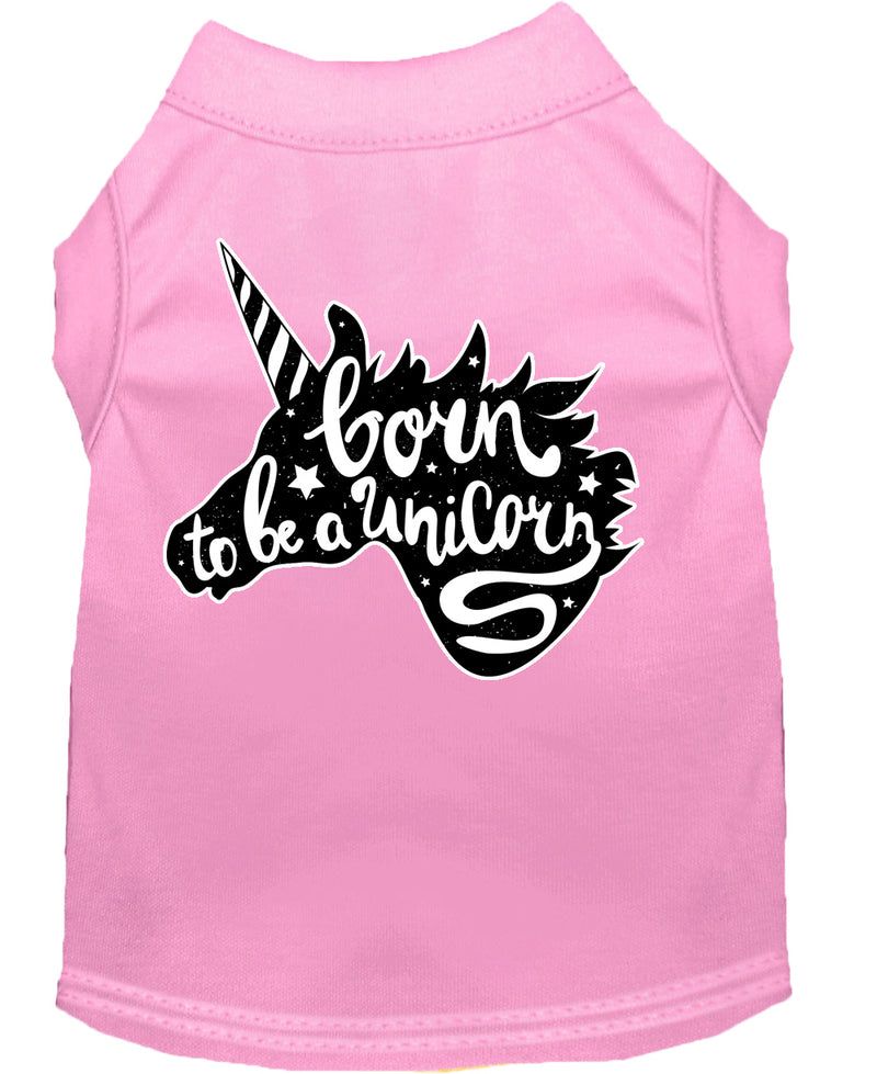 Born To Be A Unicorn Screen Print Dog Shirt Light Pink Med GreatEagleInc