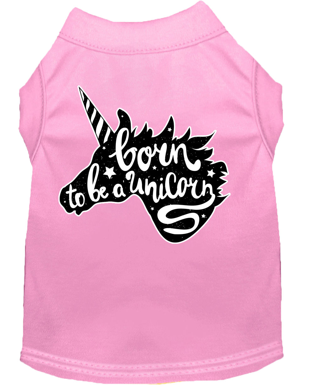 Born To Be A Unicorn Screen Print Dog Shirt Light Pink Xs GreatEagleInc