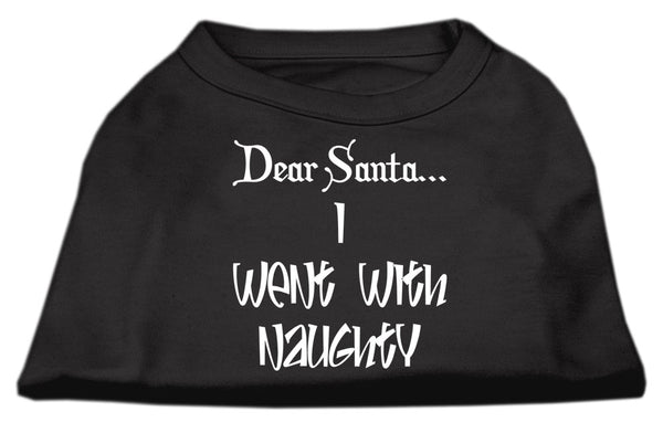 Dear Santa I Went With Naughty Screen Print Shirts Black Sm GreatEagleInc