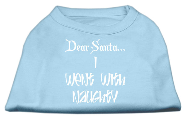 Dear Santa I Went With Naughty Screen Print Shirts Baby Blue Xxl Default Title