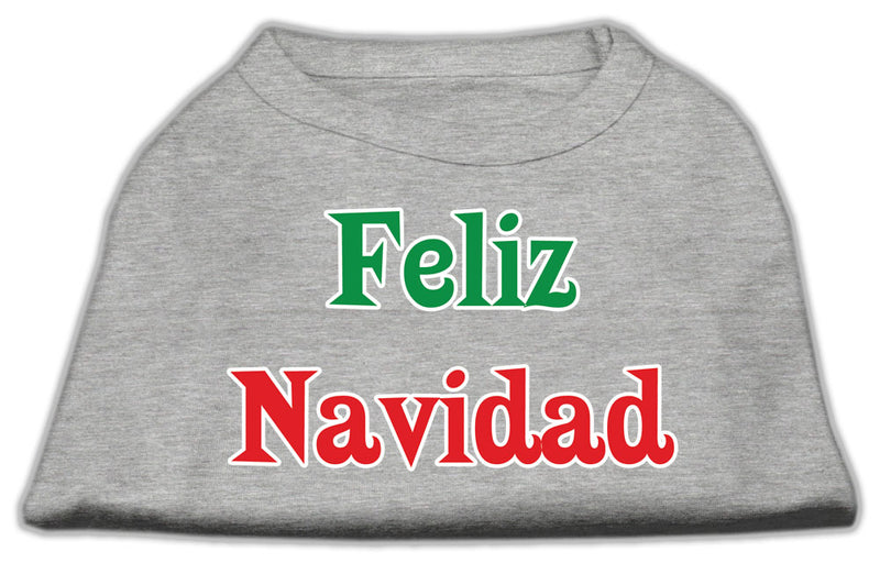 Feliz Navidad Screen Print Shirts Grey L GreatEagleInc