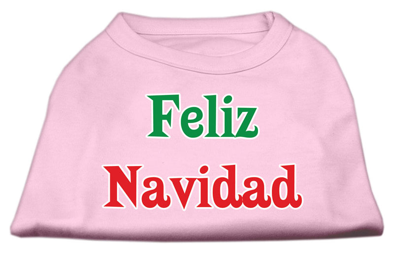 Feliz Navidad Screen Print Shirts Light Pink L GreatEagleInc