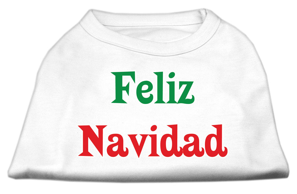 Feliz Navidad Screen Print Shirts White M GreatEagleInc