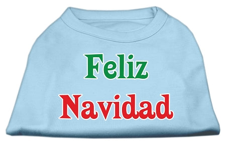 Feliz Navidad Screen Print Shirts Baby Blue S Default Title