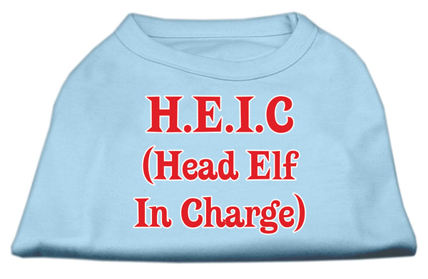 Head Elf In Charge Screen Print Shirt Baby Blue Lg GreatEagleInc