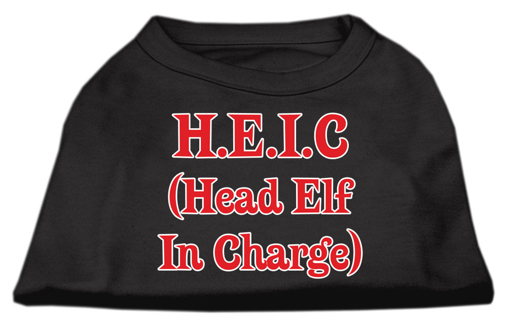 Head Elf In Charge Screen Print Shirt Black Lg GreatEagleInc