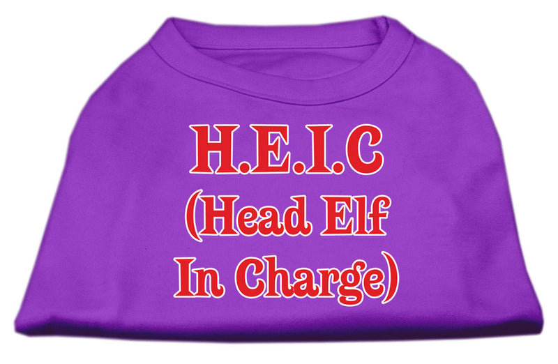 Head Elf In Charge Screen Print Shirt Purple Lg GreatEagleInc