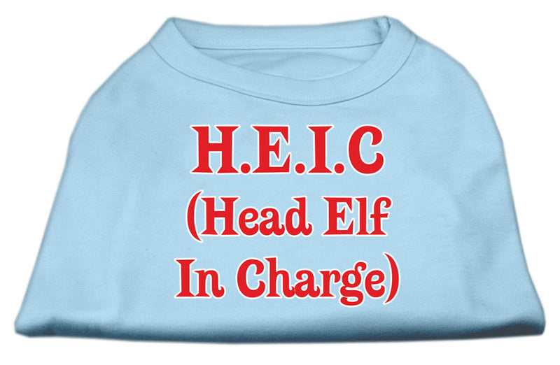 Head Elf In Charge Screen Print Shirt Baby Blue Xs GreatEagleInc