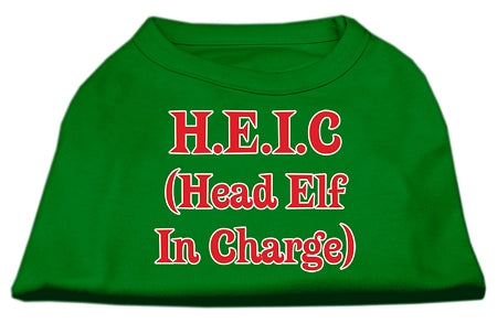 Head Elf In Charge Screen Print Shirt Emerald Green Xxxl GreatEagleInc