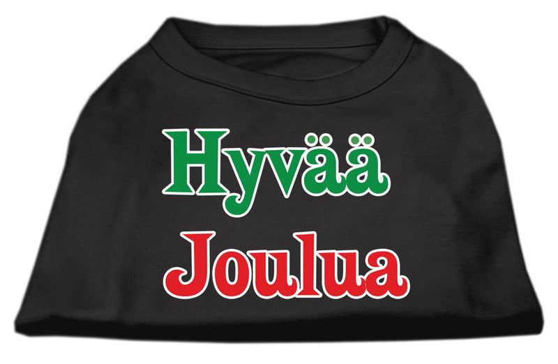 Hyvaa Joulua Screen Print Shirt Black L GreatEagleInc