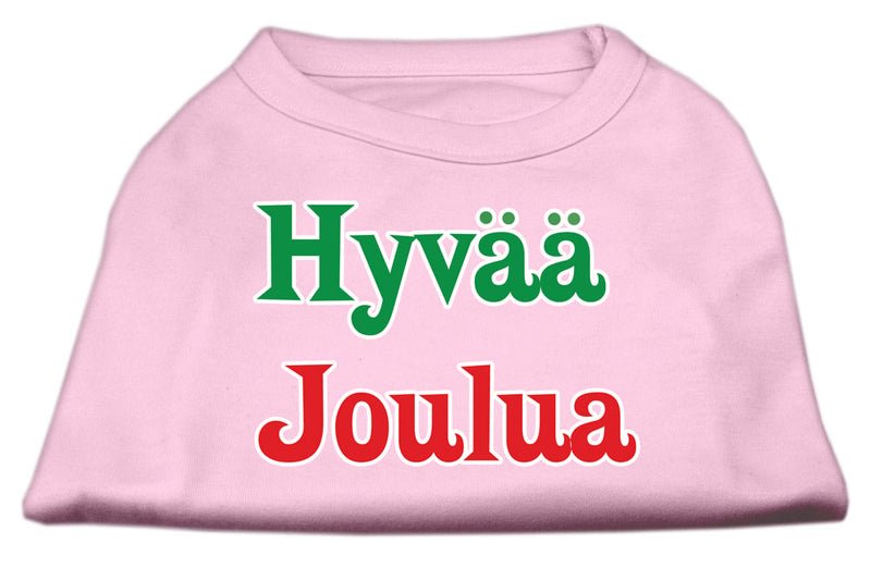 Hyvaa Joulua Screen Print Shirt Light Pink L GreatEagleInc