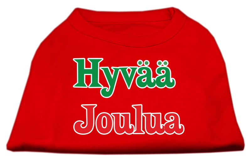 Hyvaa Joulua Screen Print Shirt Red L GreatEagleInc