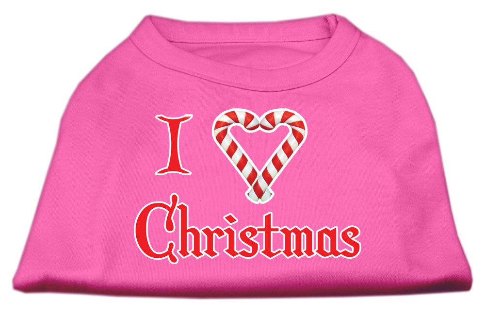 I Heart Christmas Screen Print Shirt Bright Pink Lg GreatEagleInc