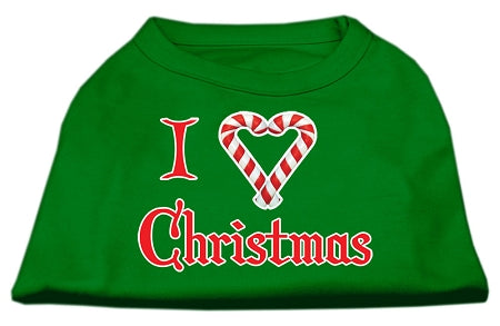 I Heart Christmas Screen Print Shirt Emerald Green Lg GreatEagleInc