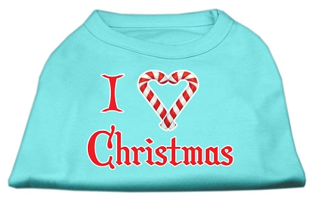 I Heart Christmas Screen Print Shirt Aqua Xs Default Title