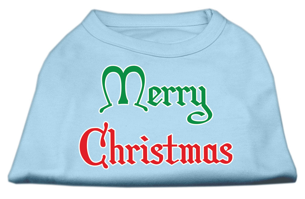 Merry Christmas Screen Print Shirt Baby Blue Lg GreatEagleInc