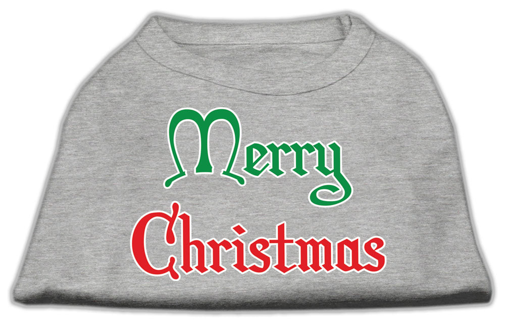 Merry Christmas Screen Print Shirt Grey Med GreatEagleInc