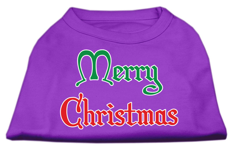 Merry Christmas Screen Print Shirt Purple Med GreatEagleInc