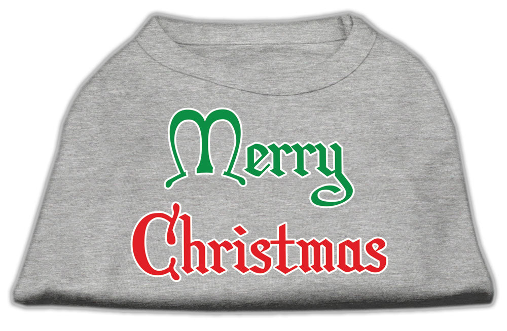 Merry Christmas Screen Print Shirt Grey Xl Default Title