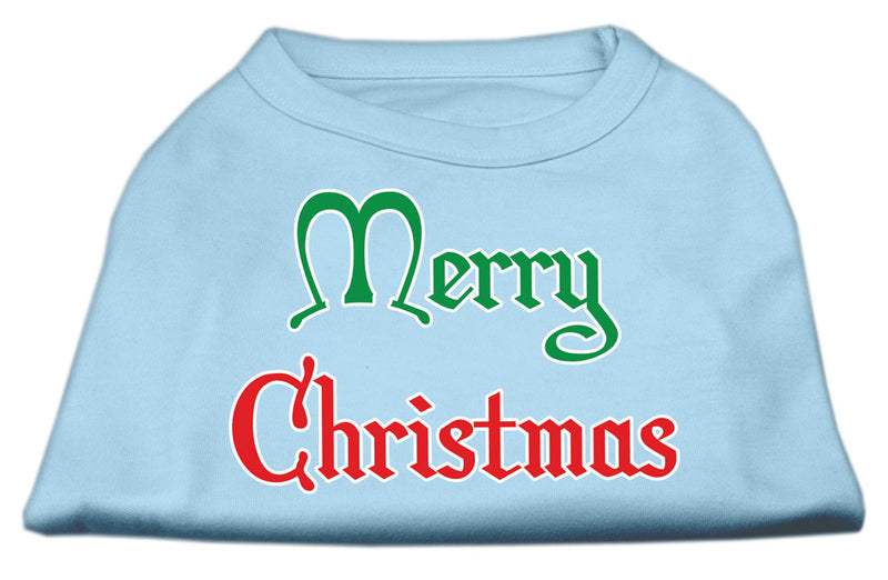 Merry Christmas Screen Print Shirt Baby Blue Xs GreatEagleInc