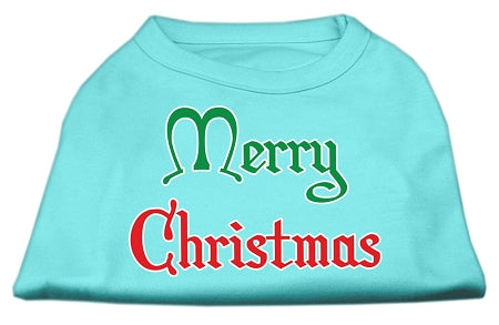 Merry Christmas Screen Print Shirt Aqua Xxl Default Title