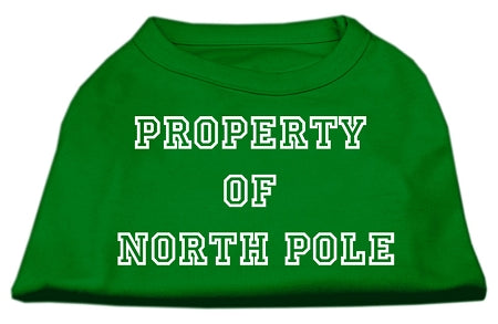 Property Of North Pole Screen Print Shirts Emerald Green Xs GreatEagleInc