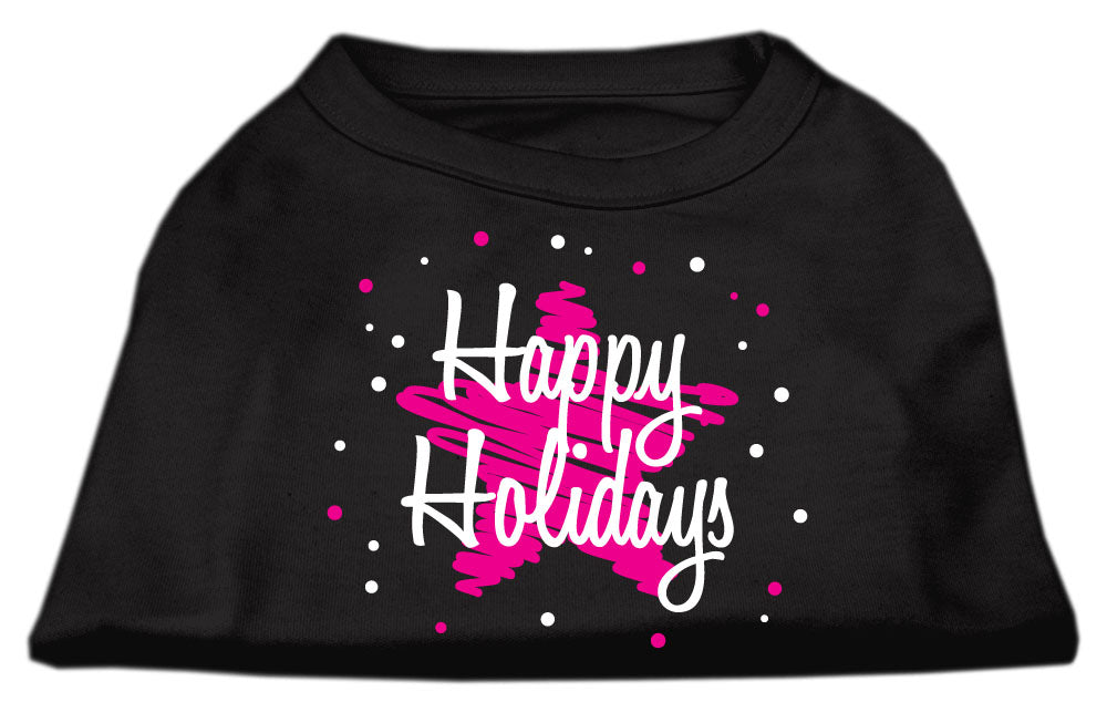 Scribble Happy Holidays Screenprint Shirts Black L GreatEagleInc