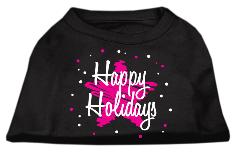 Scribble Happy Holidays Screenprint Shirts Black M GreatEagleInc