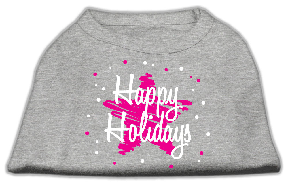 Scribble Happy Holidays Screenprint Shirts Grey M GreatEagleInc