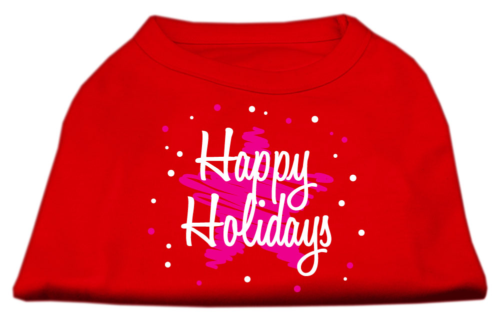 Scribble Happy Holidays Screenprint Shirts Red M GreatEagleInc