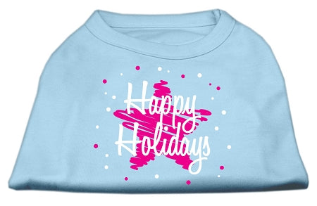 Scribble Happy Holidays Screenprint Shirts Baby Blue Xs GreatEagleInc