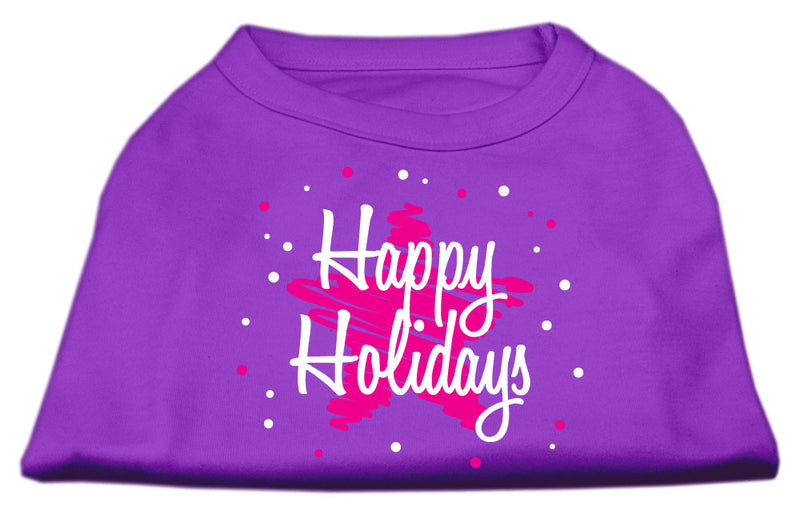 Scribble Happy Holidays Screenprint Shirts Purple Xxl GreatEagleInc