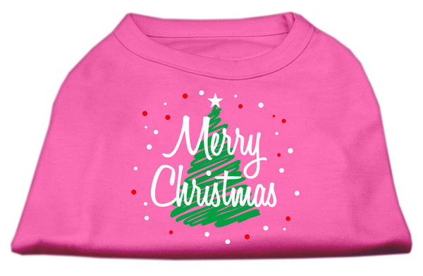 Scribbled Merry Christmas Screenprint Shirts Bright Pink L Default Title