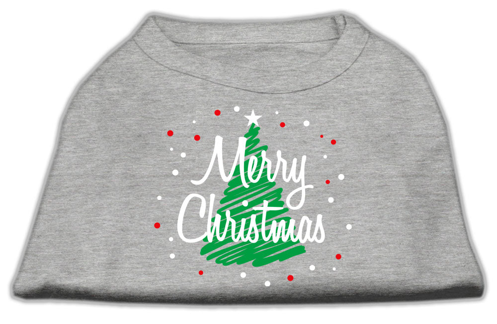 Scribbled Merry Christmas Screenprint Shirts Grey L GreatEagleInc