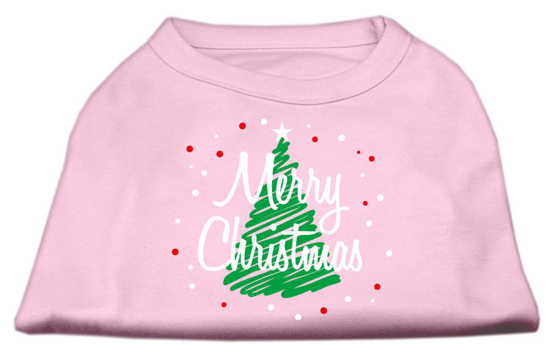 Scribbled Merry Christmas Screenprint Shirts Light Pink L GreatEagleInc