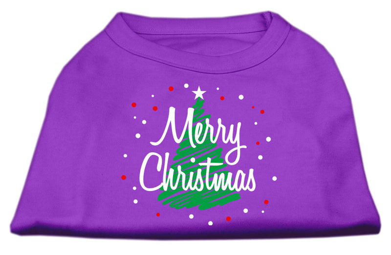 Scribbled Merry Christmas Screenprint Shirts Purple L GreatEagleInc