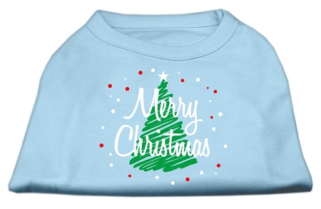 Scribbled Merry Christmas Screenprint Shirts Baby Blue M GreatEagleInc