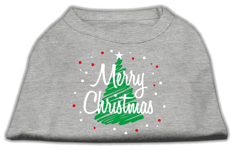 Scribbled Merry Christmas Screenprint Shirts Grey S GreatEagleInc