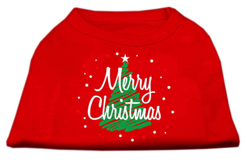 Scribbled Merry Christmas Screenprint Shirts Red Xs GreatEagleInc