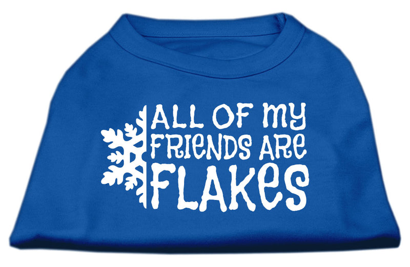 All My Friends Are Flakes Screen Print Shirt Blue Lg GreatEagleInc