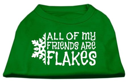 All My Friends Are Flakes Screen Print Shirt Emerald Green Lg GreatEagleInc