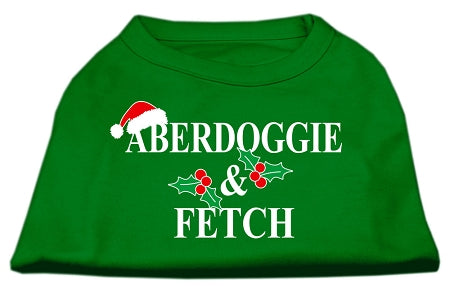 Aberdoggie Christmas Screen Print Shirt Emerald Green Lg GreatEagleInc