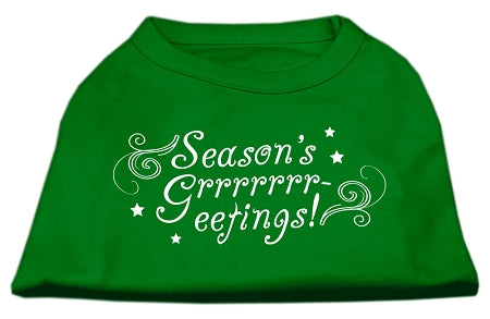 Seasons Greetings Screen Print Shirt Emerald Green Lg GreatEagleInc