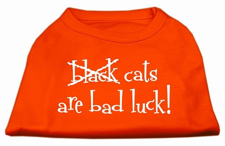 Black Cats Are Bad Luck Screen Print Shirt Orange Lg GreatEagleInc