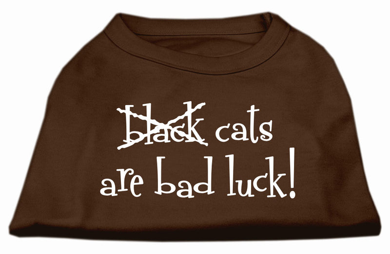 Black Cats Are Bad Luck Screen Print Shirt Brown Xs GreatEagleInc