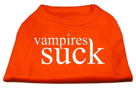 Vampires Suck Screen Print Shirt Orange Med GreatEagleInc