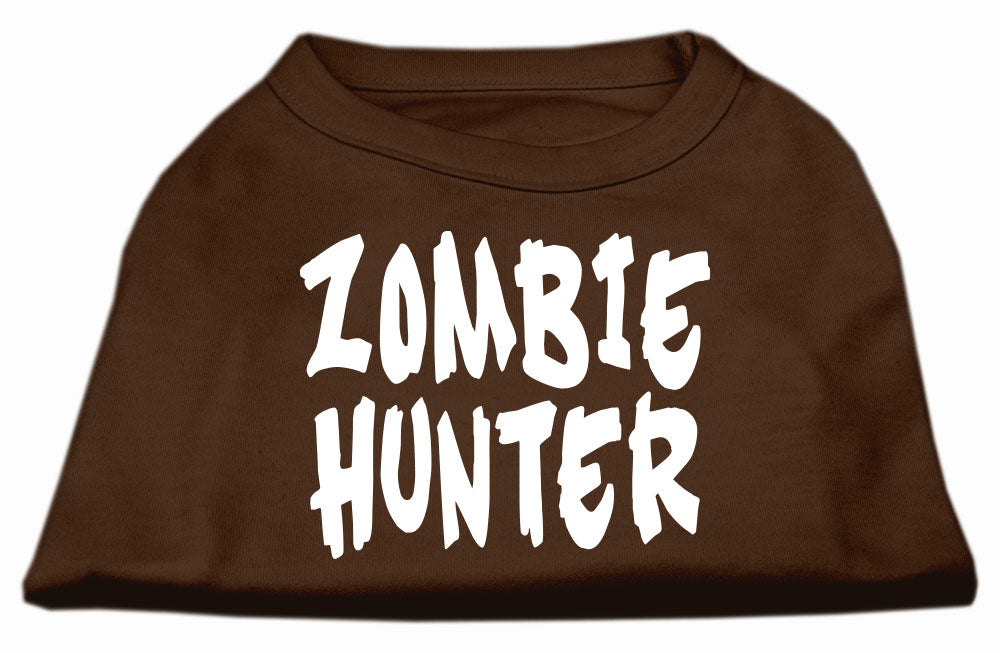 Zombie Hunter Screen Print Shirt Brown Sm GreatEagleInc